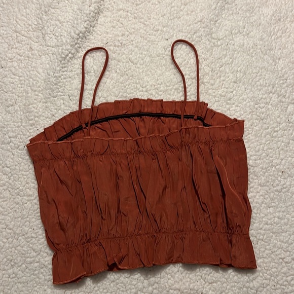 Frill Trim Ruched Bust Cami Top - Picture 4 of 5